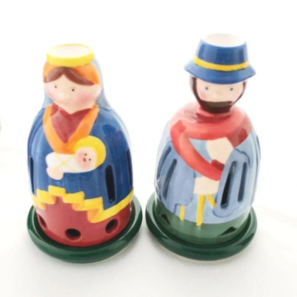 Villeroy & Boch Christmas Candle Holder Lot 2 Mary & Joseph Christian Na… - Picture 7 of 9